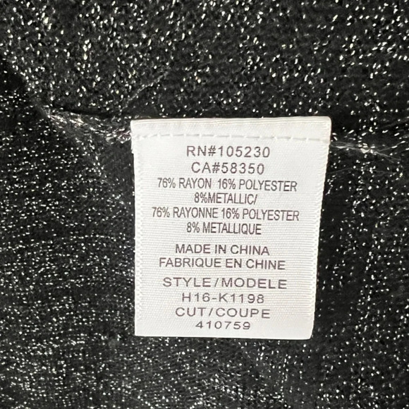 Joie Metallic V Neck Lightweight Black Sweater Size Medium EUC - Picture 4 of 4